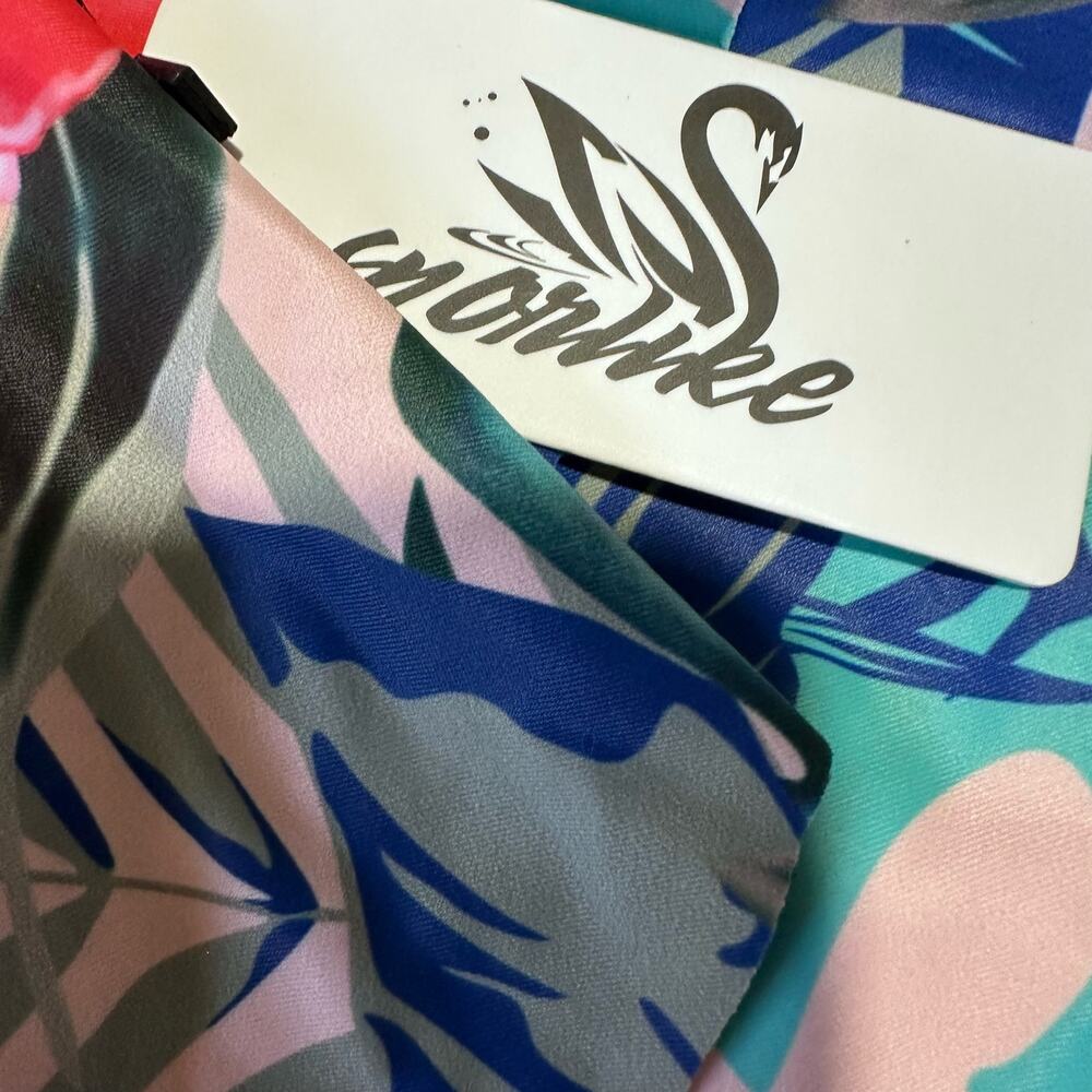 Women One Piece Swimsuit V-Neck Ruffle Bathing Suit Large - Picture 5 of 7